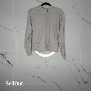 Max Studio Women's Gray Full-Zip Lightweight Hoodie Size S running athletic